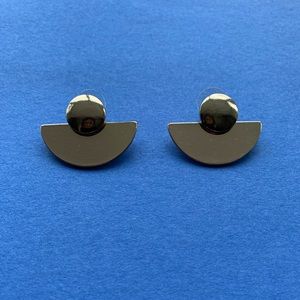 Cool Multi style geo shiny Art Deco gold earrings.